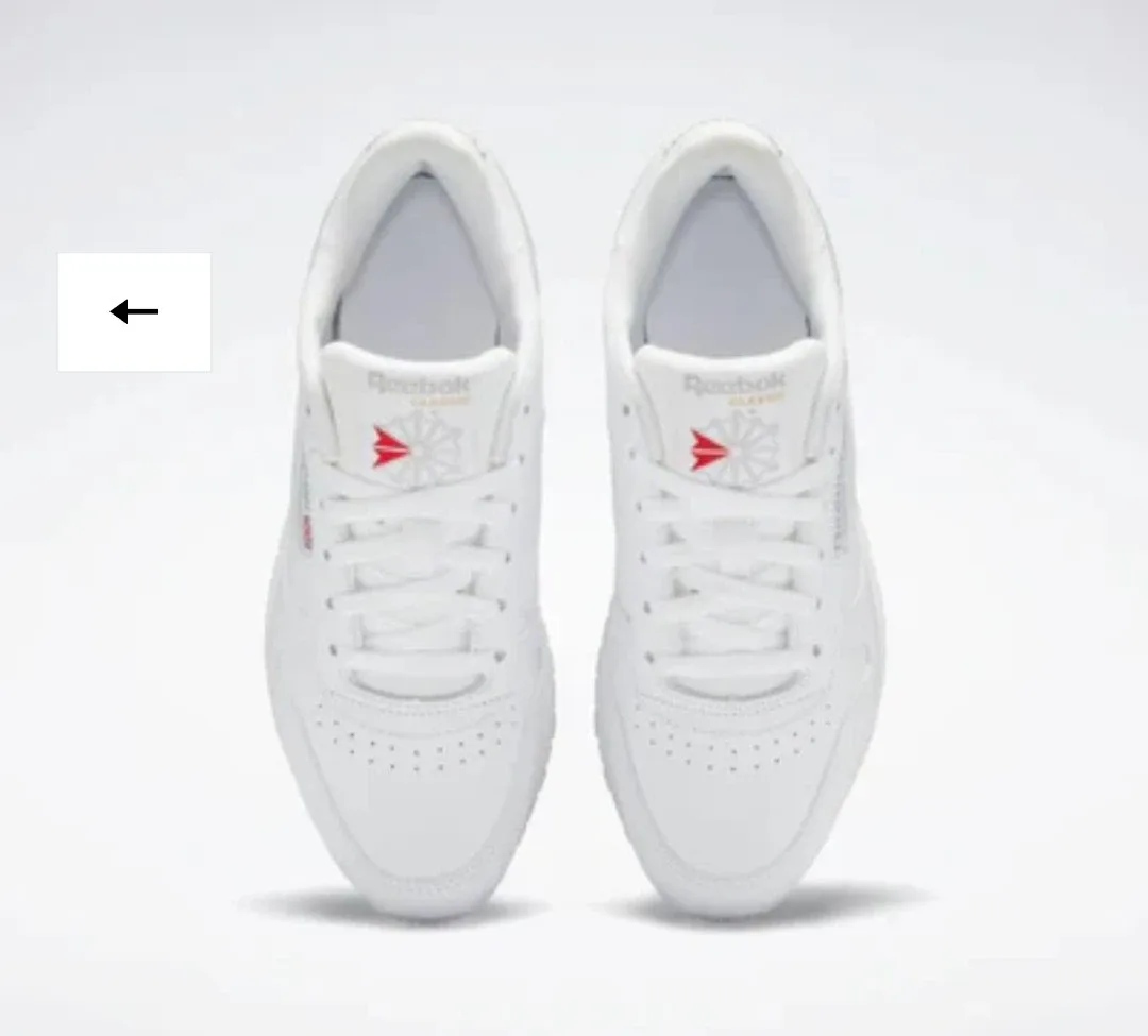 Reebok Classic Leather White Sneakers (women's size 7.5) image indicator(4)