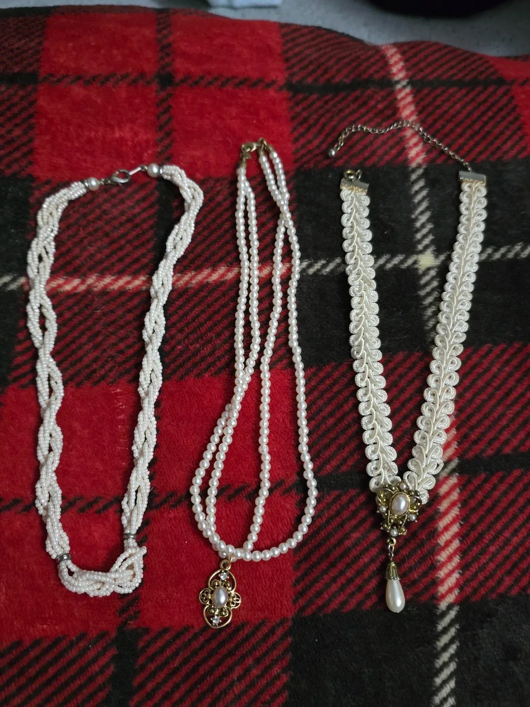VINTAGE Pearl Beaded Necklaces - Set of 3 image indicator(3)
