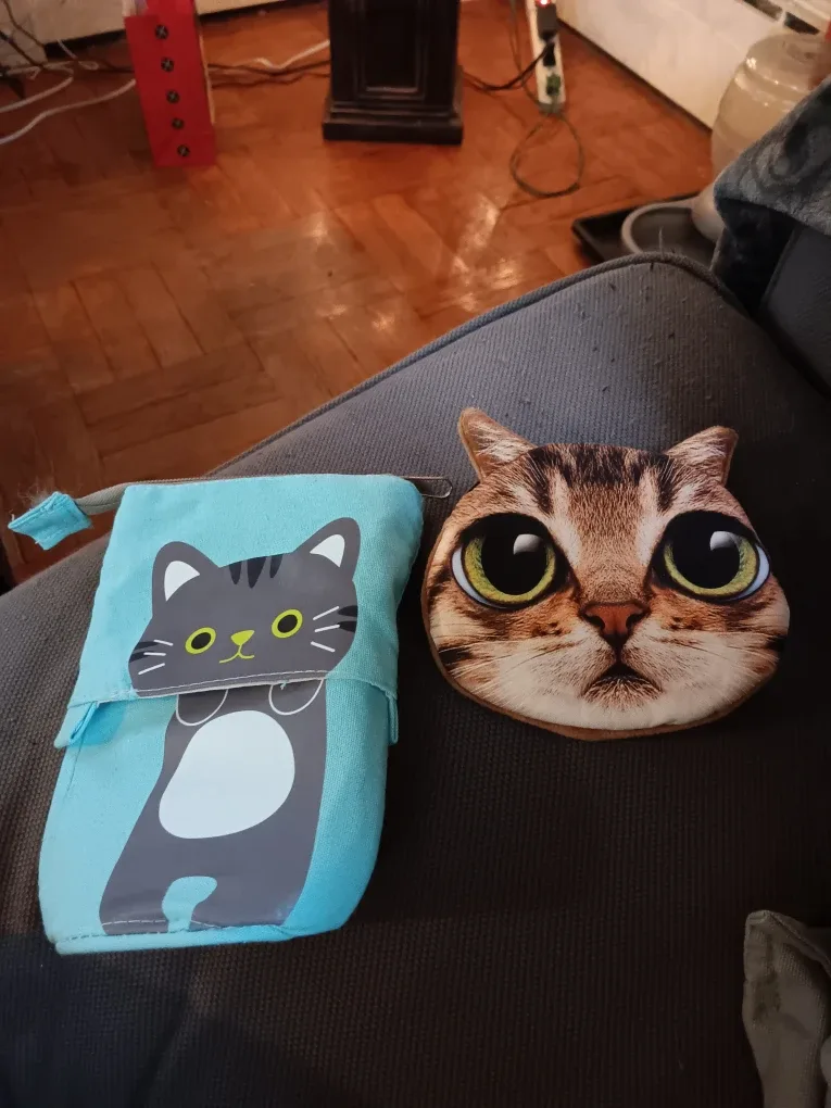 Cat Print Pencil Case and Coin Purse
