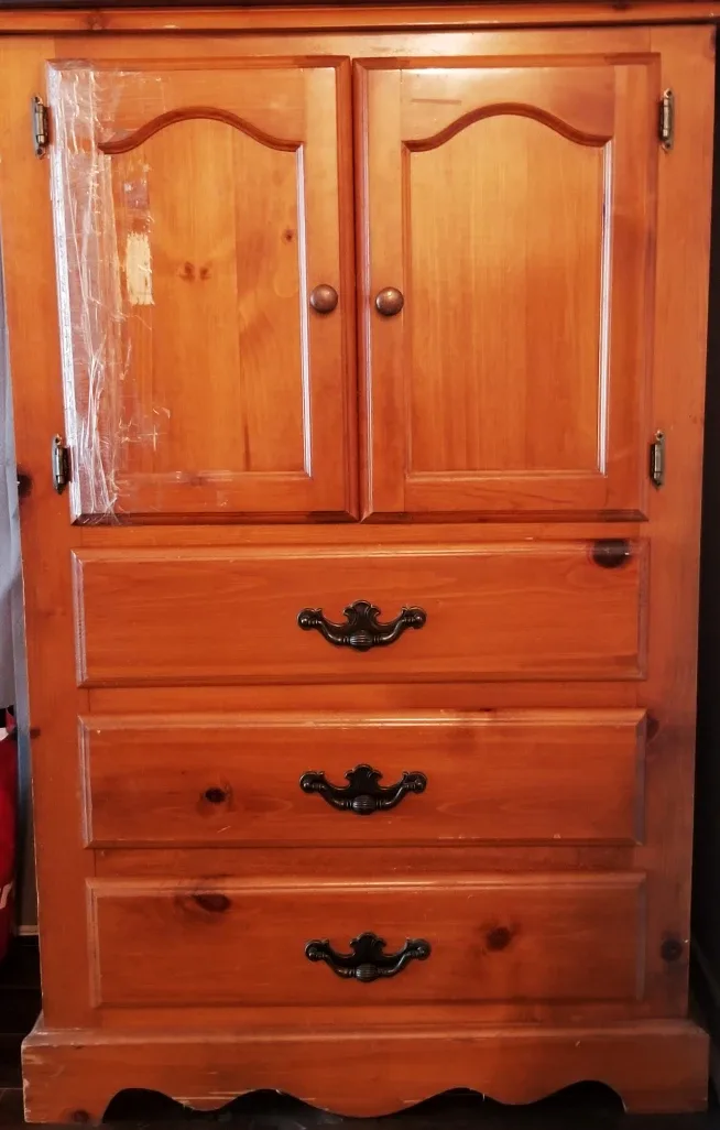 Wooden Armoire with Drawers