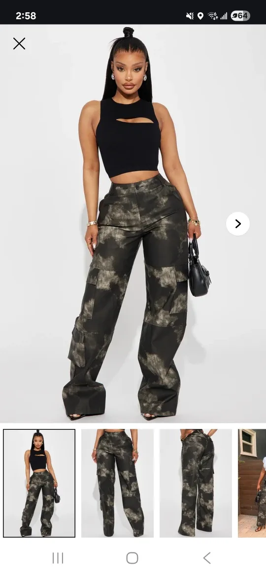 Plus size Fashion Nova Cloud Print Cargo Pants