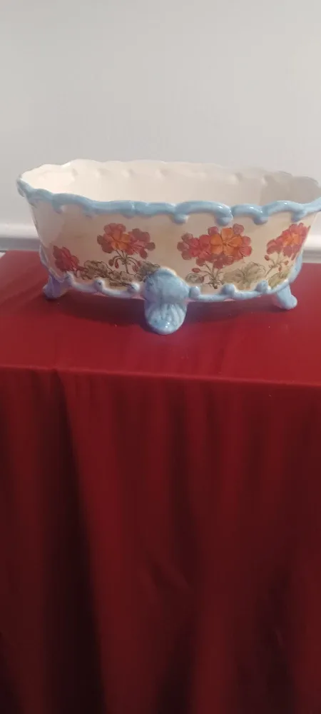 Floral Ceramic Footed Planter