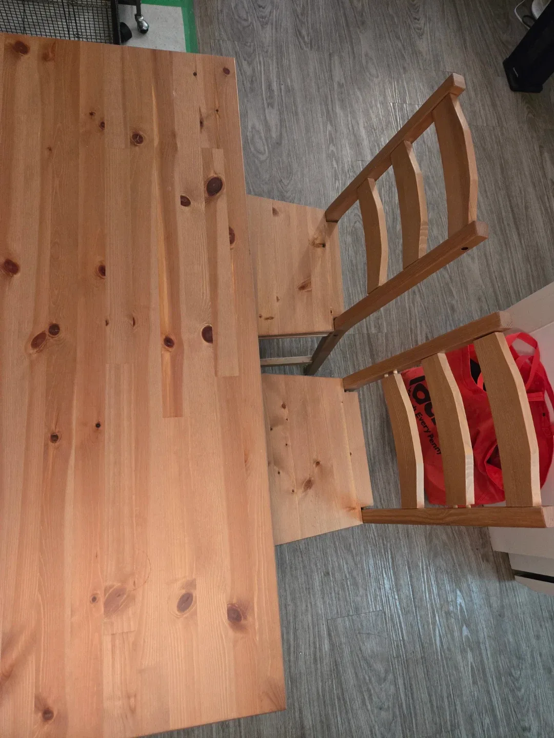 Moving sale: MUST sell IKEA Solid Pine Table & 4 Chairs image indicator(2)