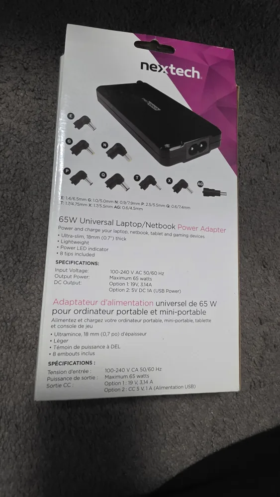 Nextech 65W Universal Laptop/Netbook Power Adapter image indicator(2)