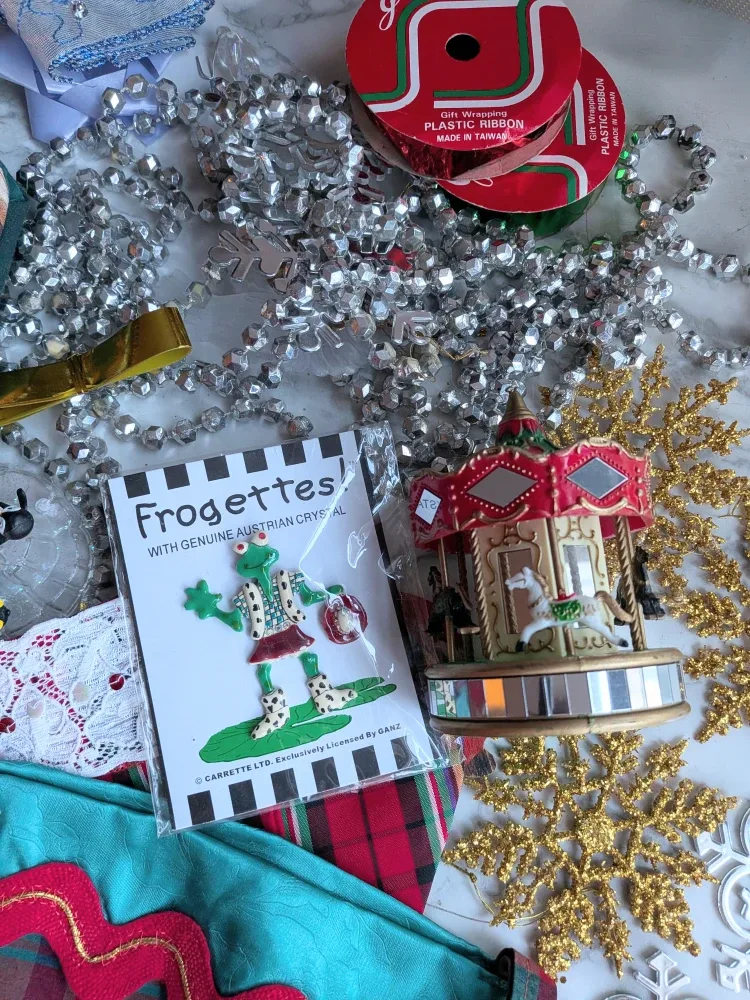 Assorted Christmas decor, ornaments, vintage,  Gift Boxes & Wrap image indicator(9)