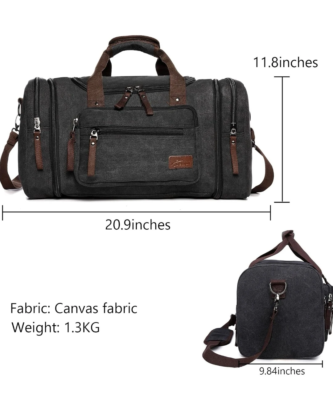 Fresion Canvas Duffle Bag 44L - Travel/Overnight Bag - photo 2
