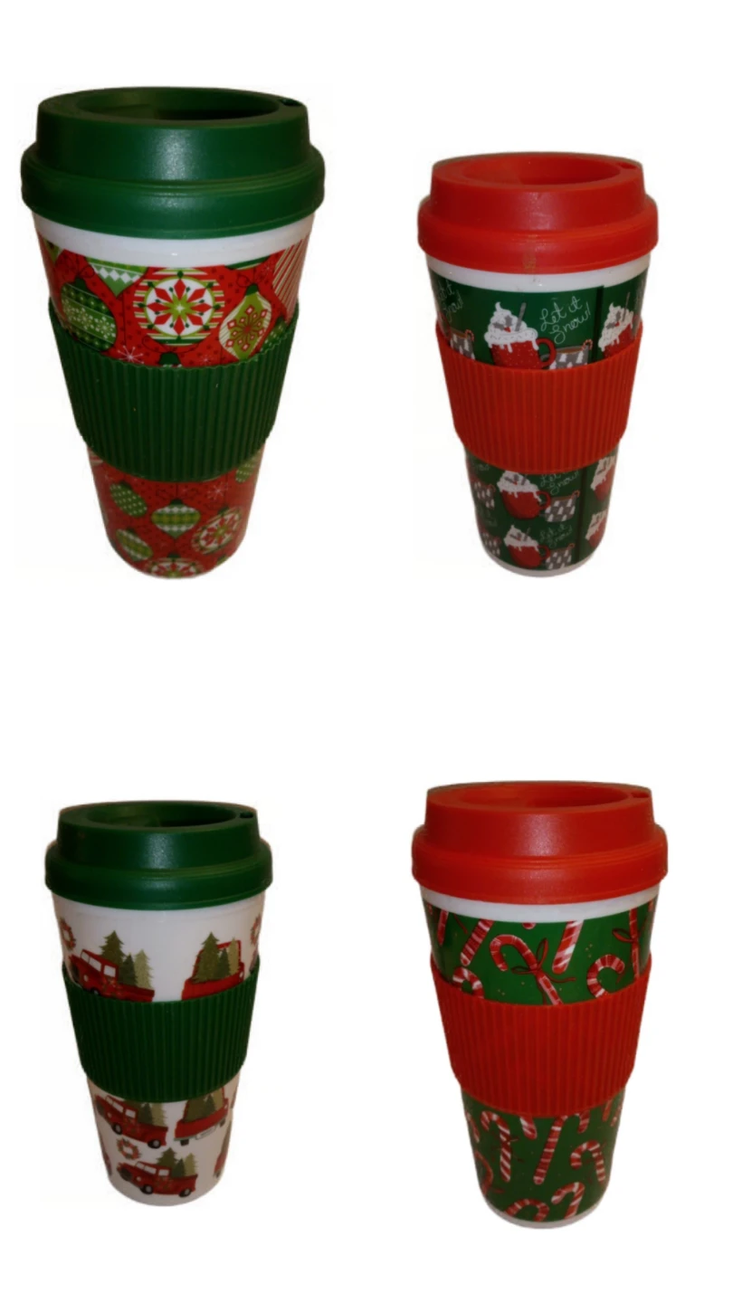 Christmas Travel Mugs - Set of 4