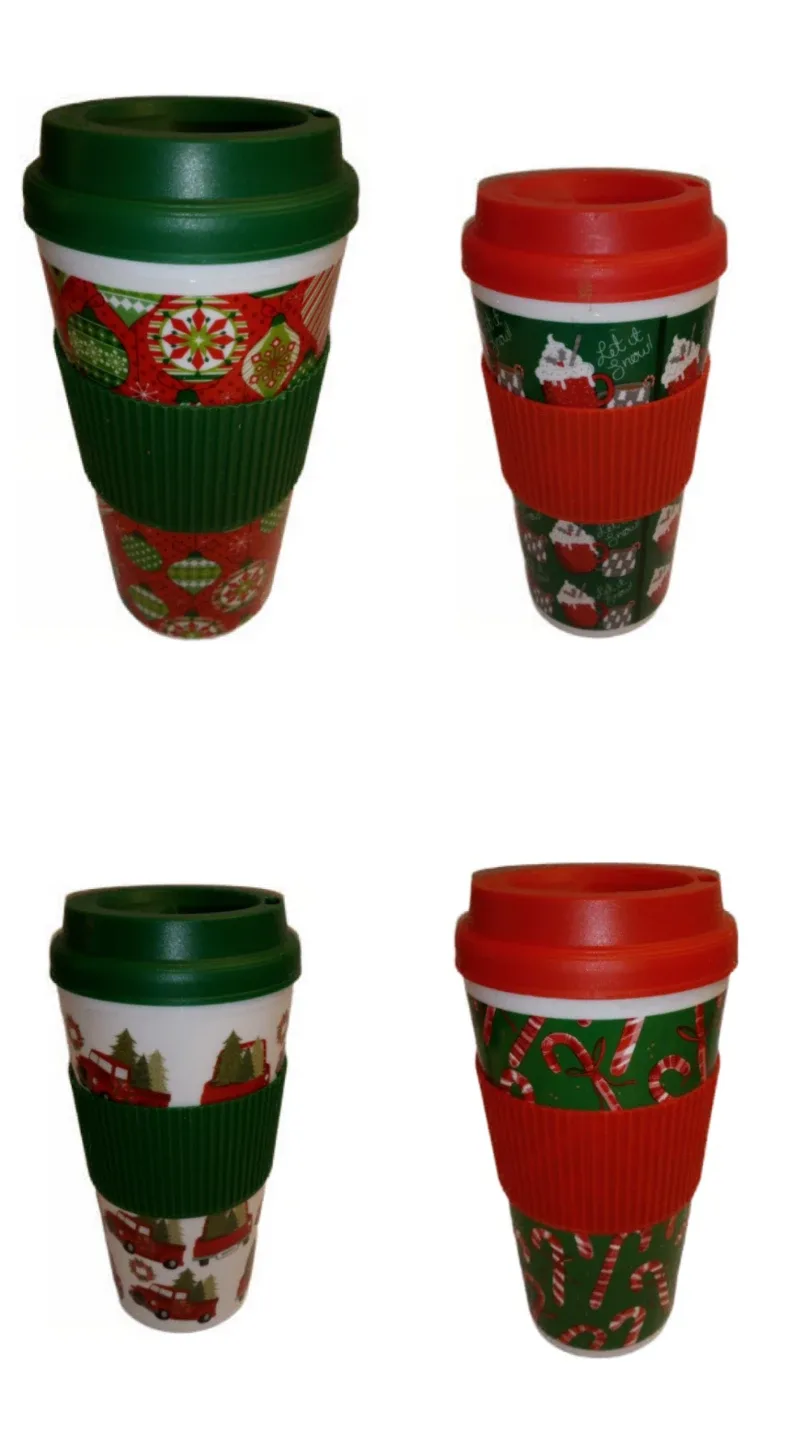 Christmas Travel Mugs - Set of 4 thumbnail