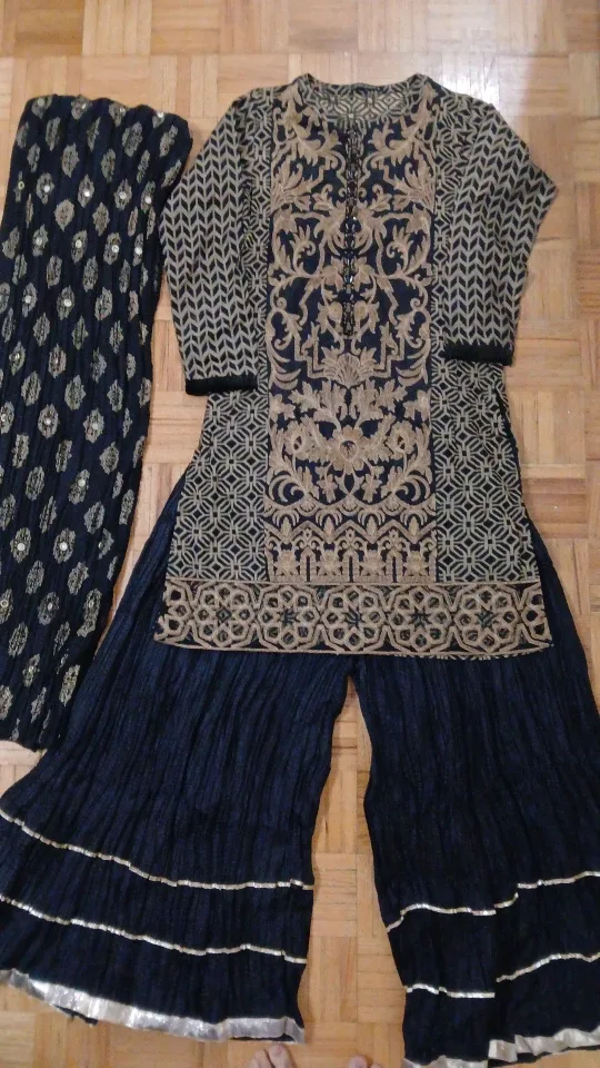 Limelight Embroidered Shalwar Kameez - Black & Gold