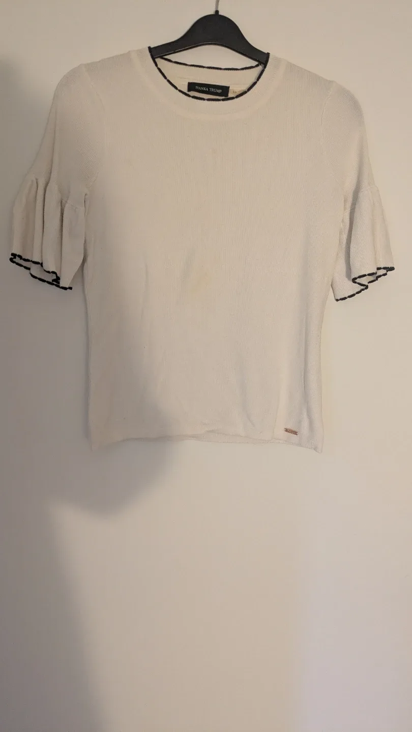 White Blouse with Black Trim