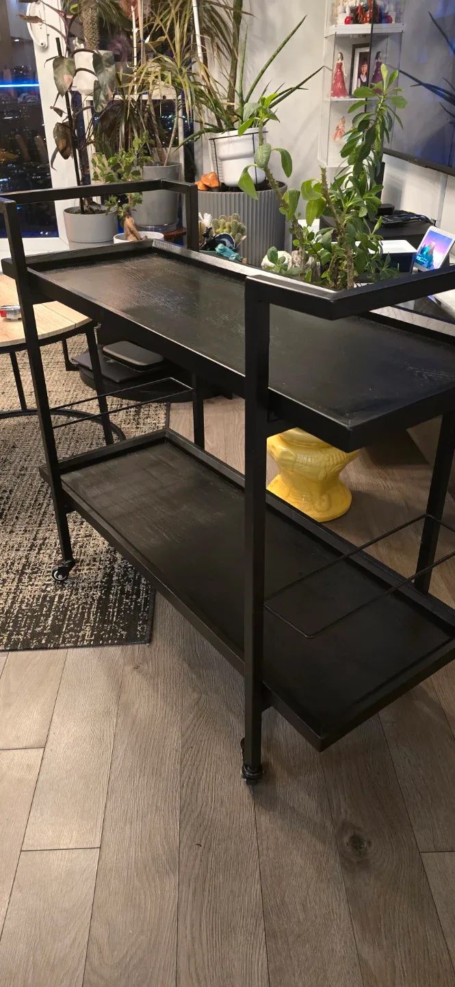 Black Bar Cart with Wheels image indicator(3)