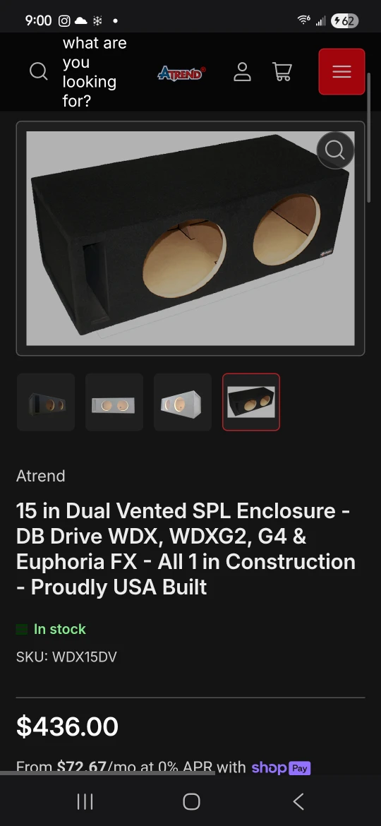 Atrend 15" Dual Vented SPL Enclosure