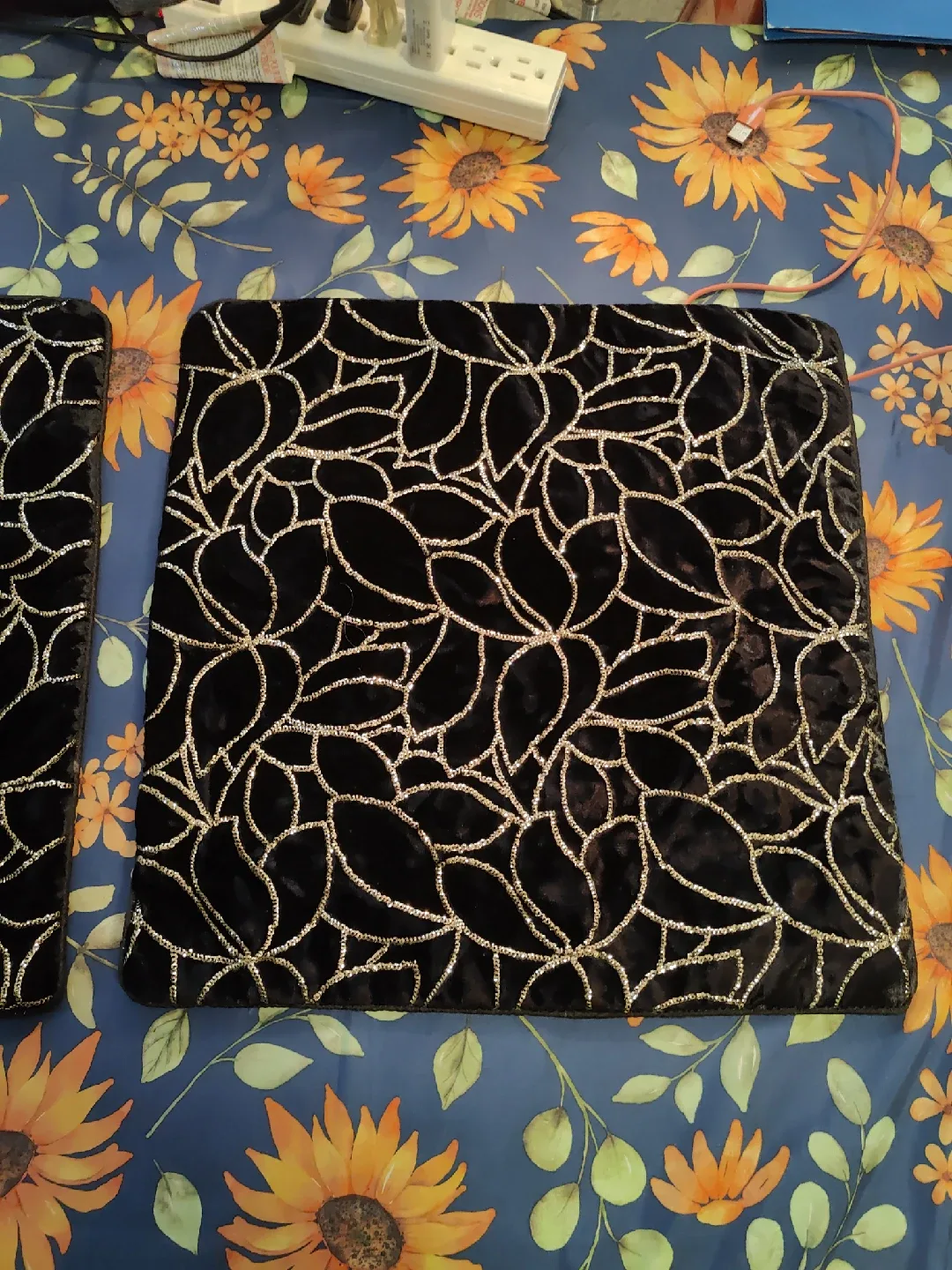 Black Floral Patterned Seat Cushions image indicator(2)