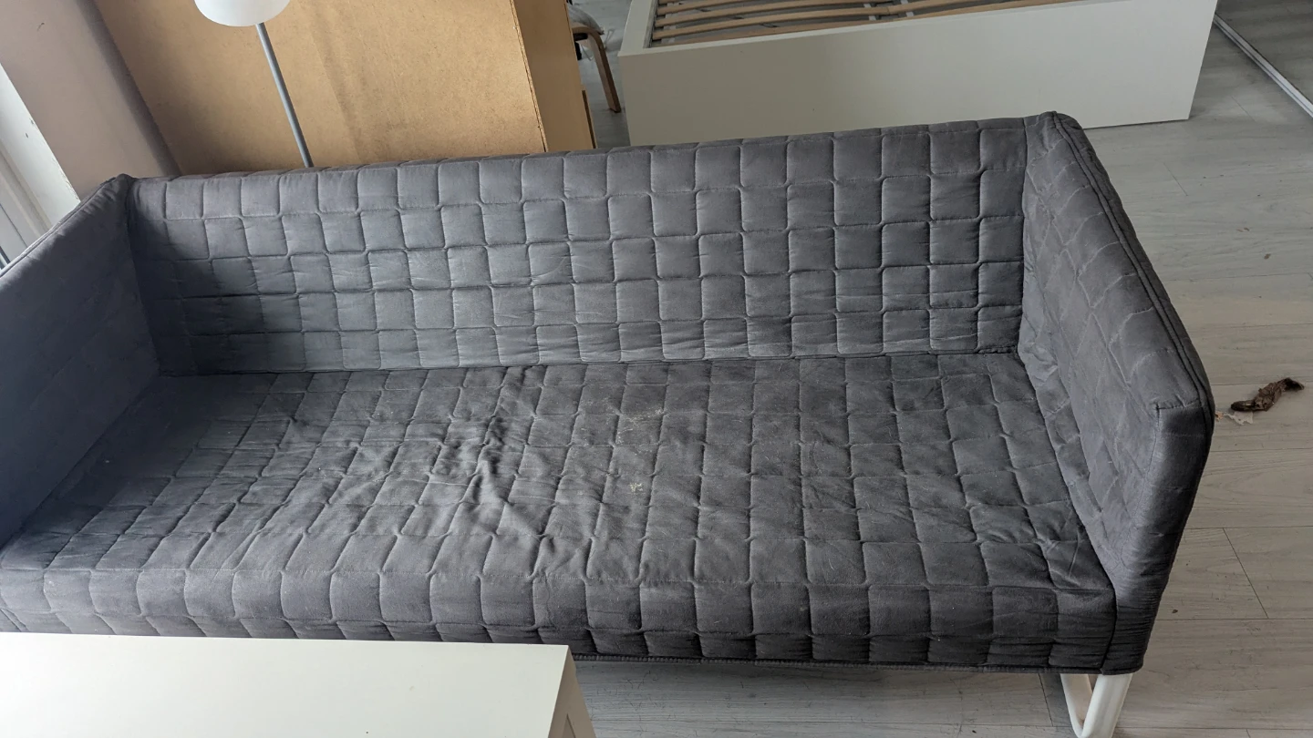 Grey Quilted Sofa