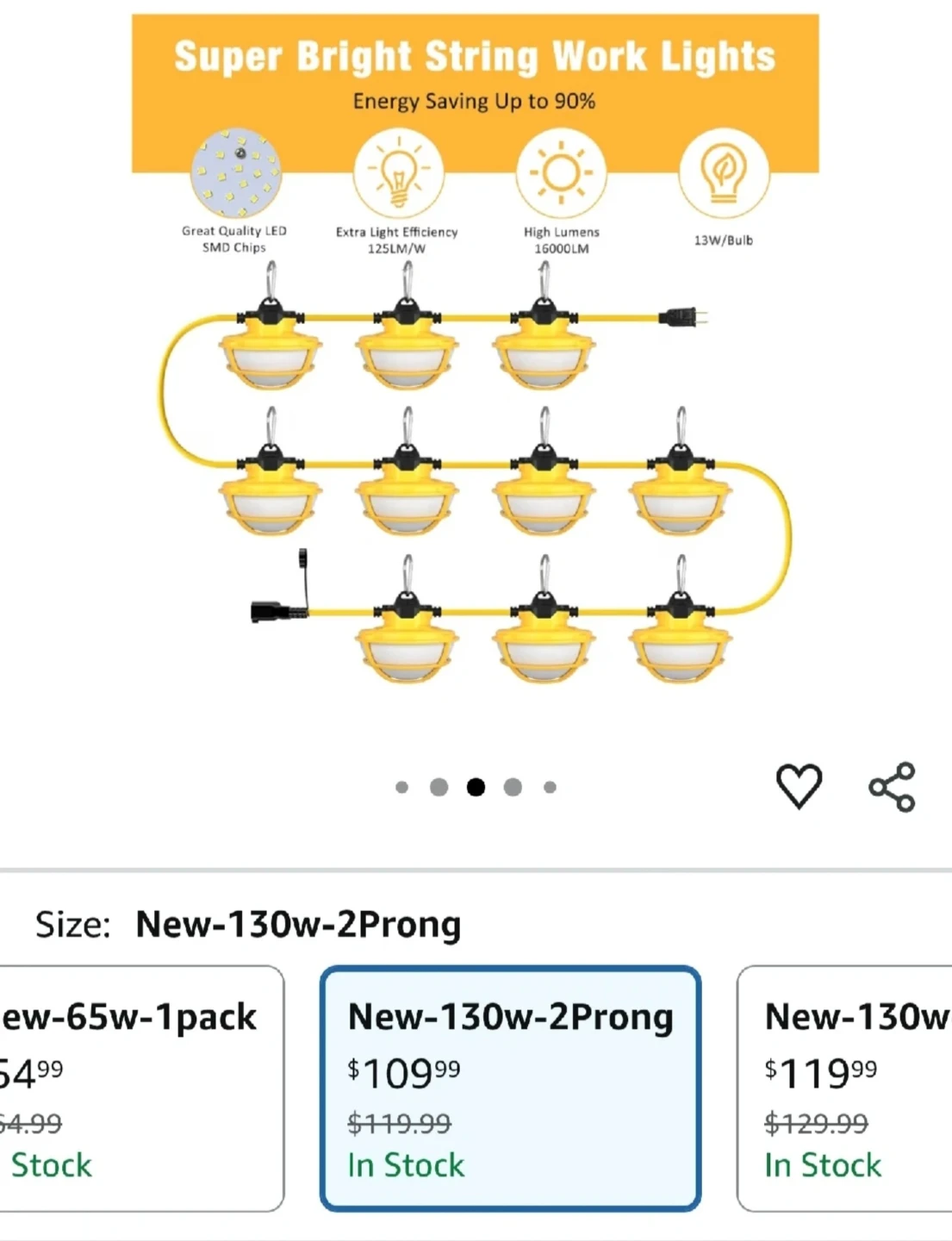 G GJIA Construction String Work Lights - 100ft - photo 4