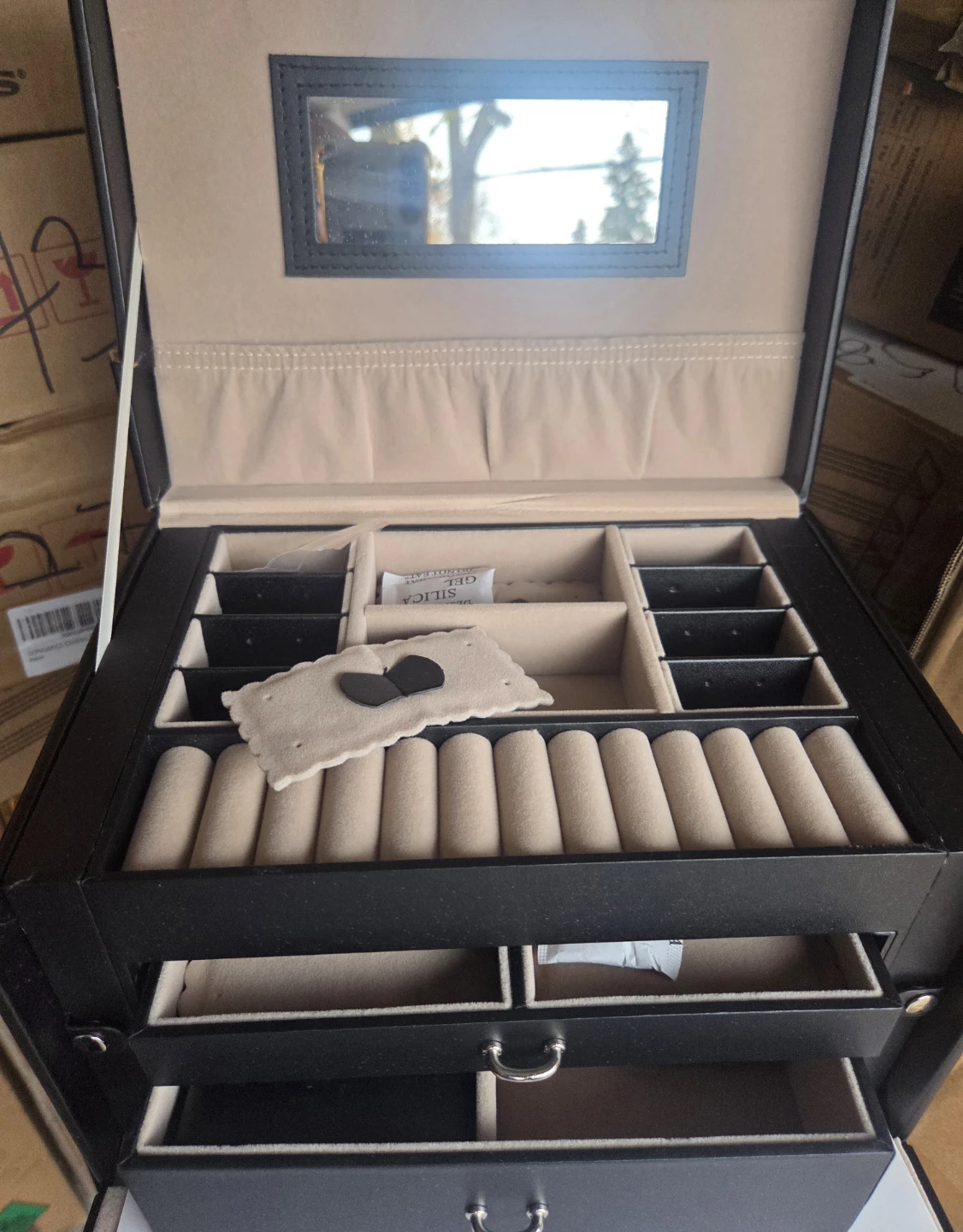 SONGMICS Black Jewelry Box with Lock - photo 3