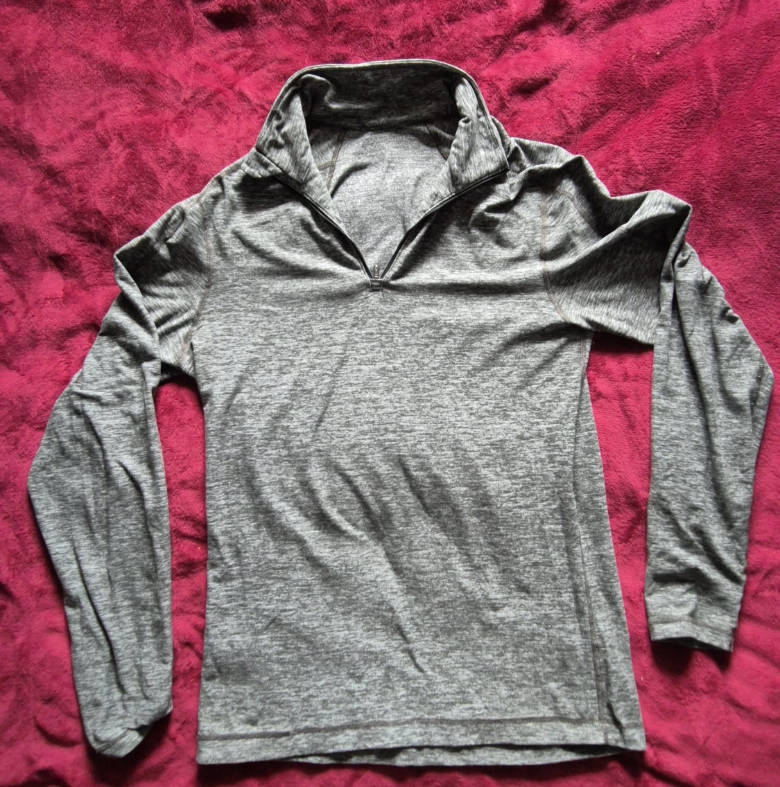 Lululemon Heathered Grey Half-Zip Top