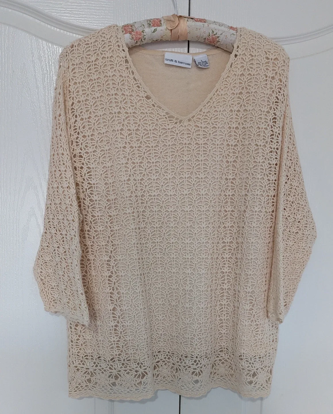 Croft & Barrow Crochet Knit Top