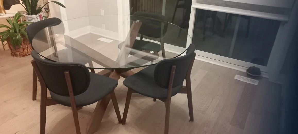 Glass Round Dining Table with 4 Chairs image indicator(5)