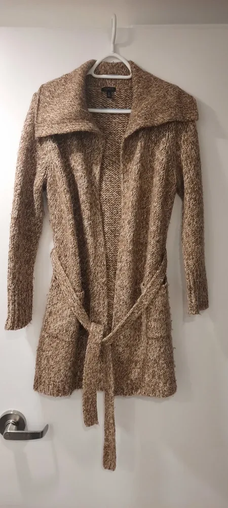 TALBOTS / BELTED, WRAP CARDIGAN