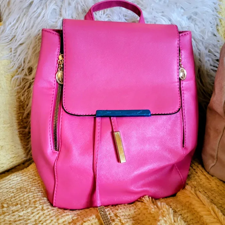 Bright pink backpack purse
