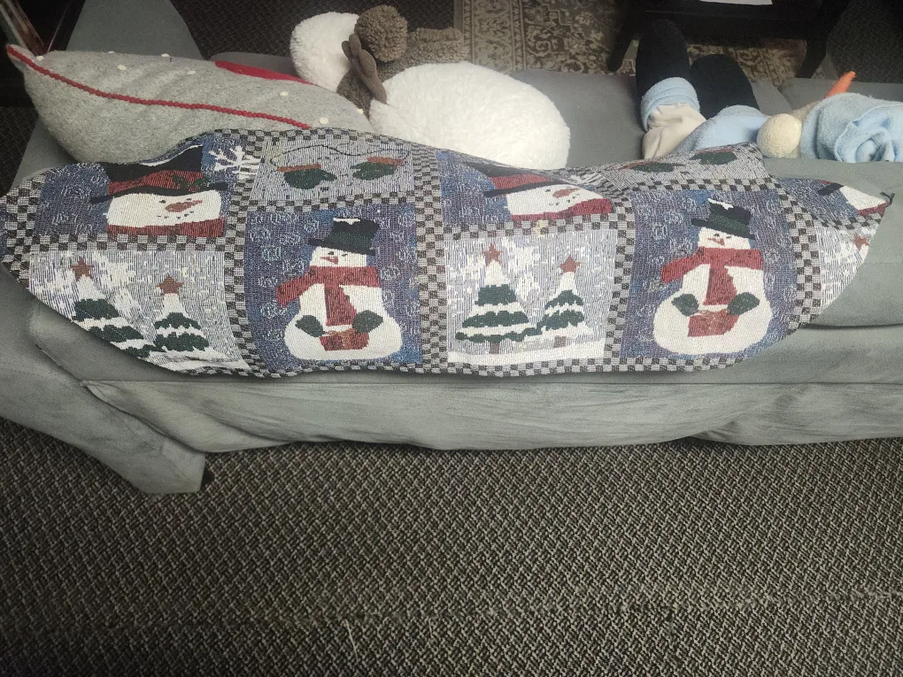 Christmas Snowman Tapestry Throw Blanket