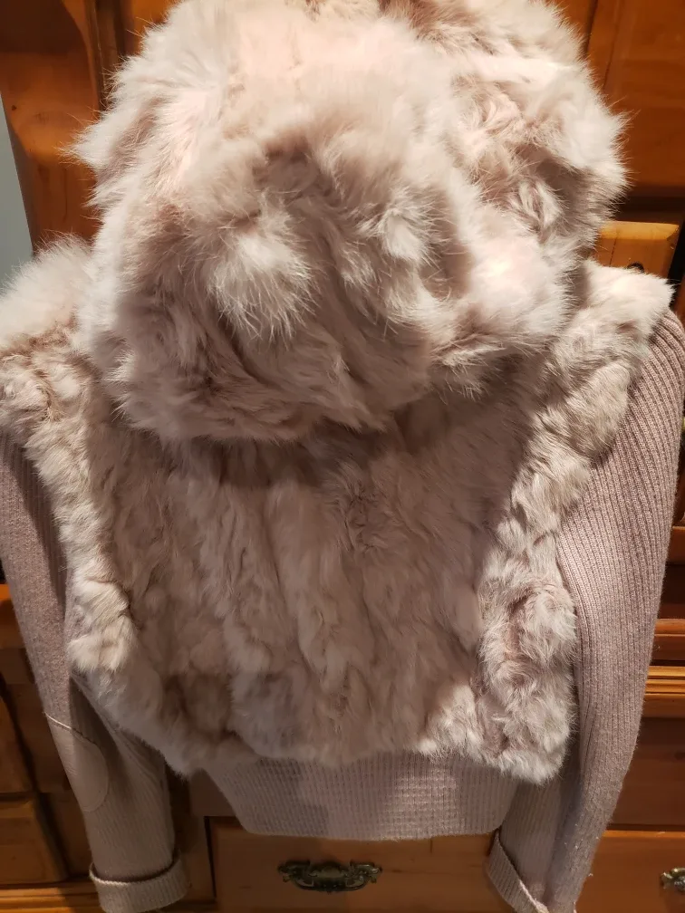 G Brand Rabbit Fur & Leather Jacket image indicator(2)