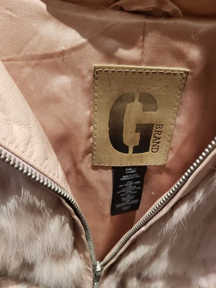 G Brand Rabbit Fur & Leather Jacket image indicator(3)