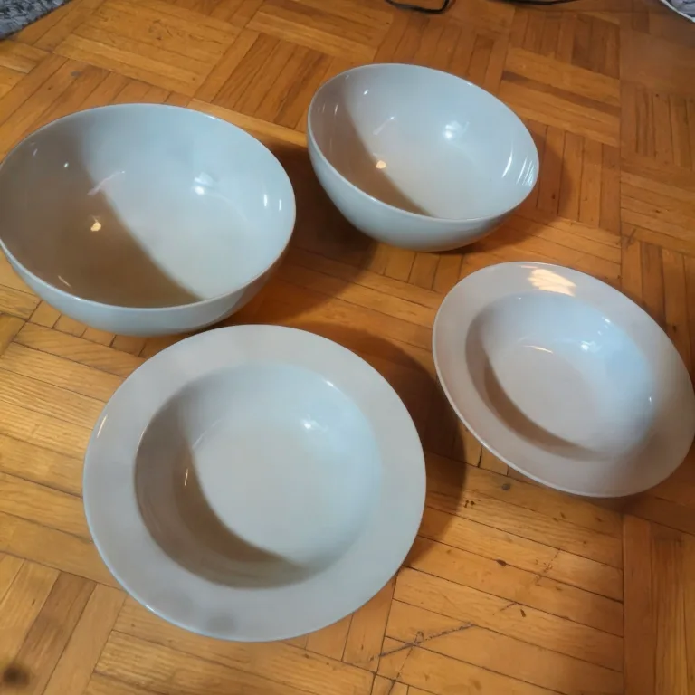 Set of White Bowls and Plates