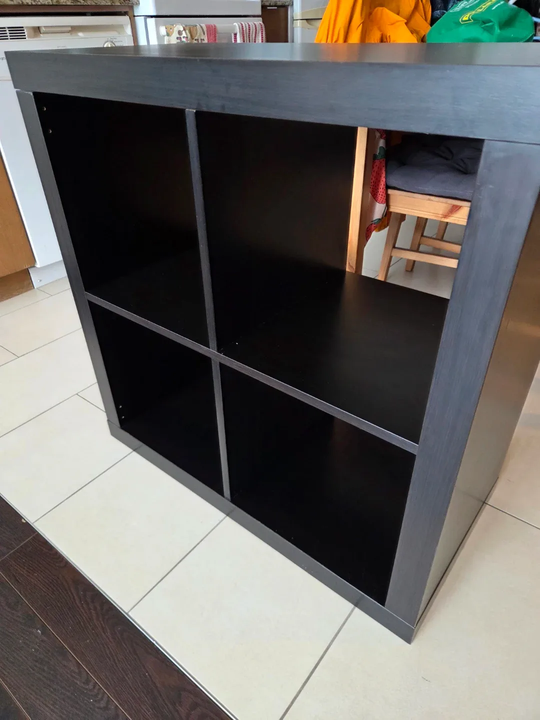 Black 4-Cube Storage Shelf Unit image indicator(8)