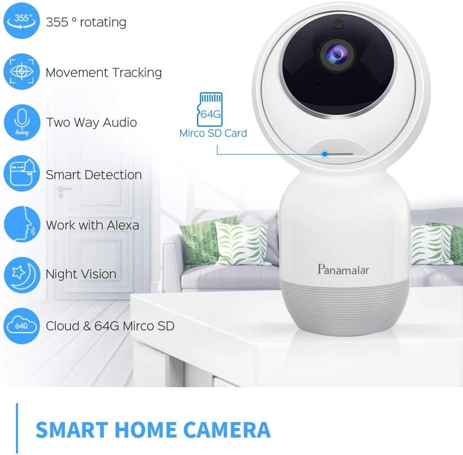 Panamalar Baby Monitor, 1080P WiFi Indoor Security Camera - photo 5