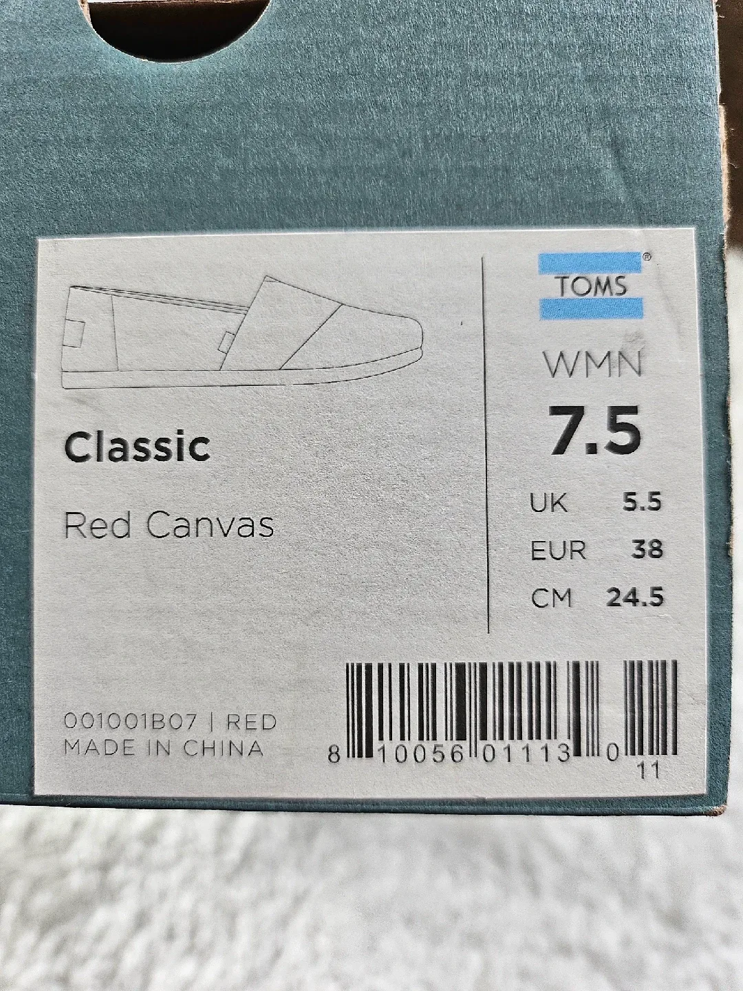 TOMS Classic Red Canvas Shoes - Women's Size 7.5 image indicator(4)