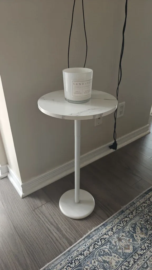 Set of 2 White Round Side Table - Living Room/Bedroom