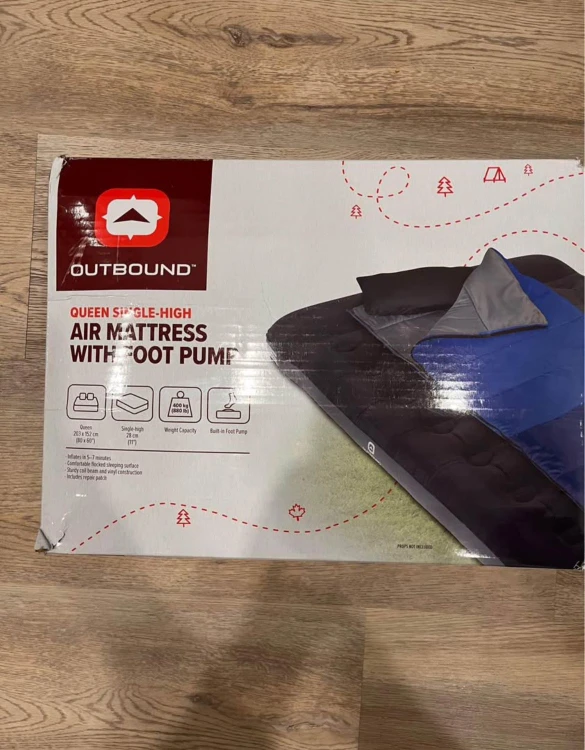 Outbound Queen Airbed with Foot Pump - New in Box - photo 3