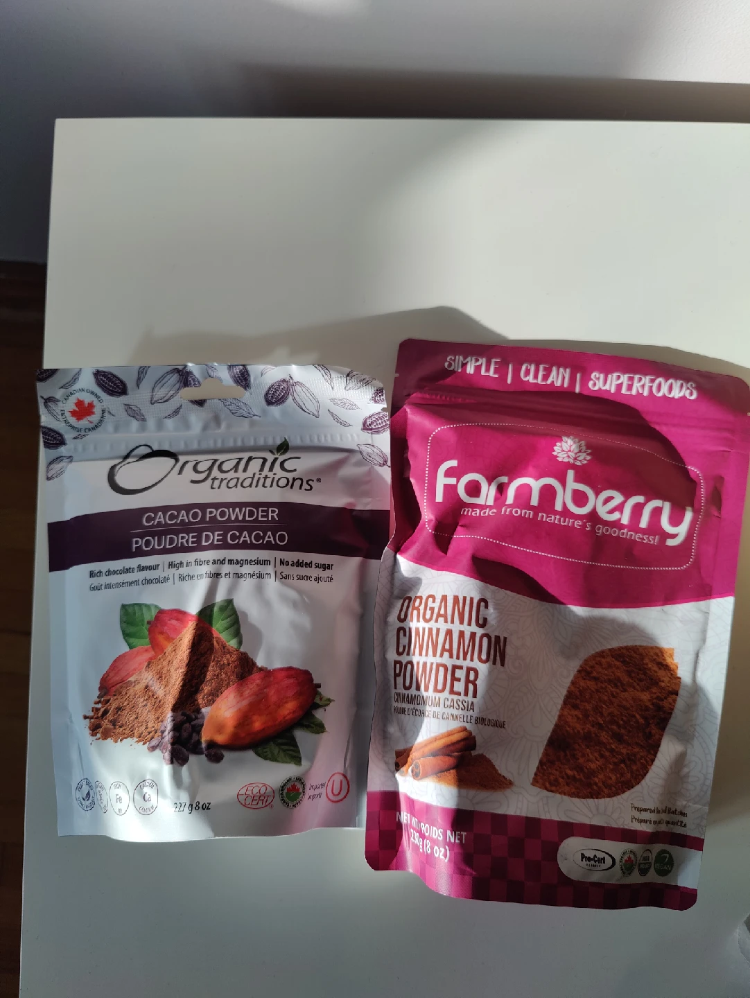 Organic Traditions Cacao Powder & Farmberry Cinnamon Powder