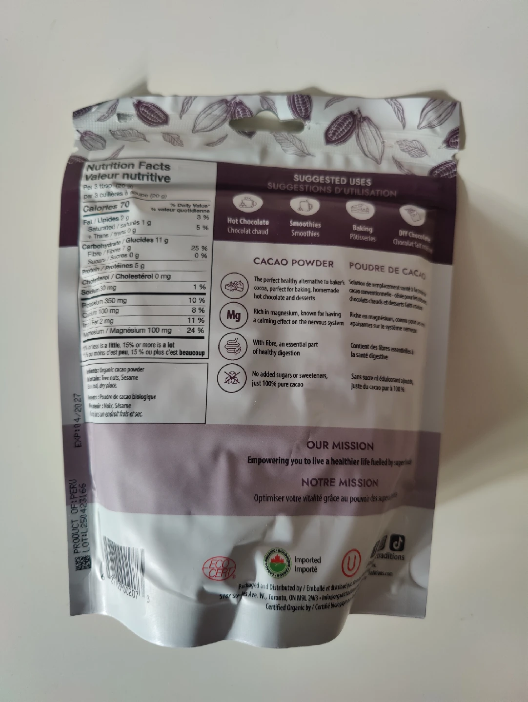 Organic Traditions Cacao Powder & Farmberry Cinnamon Powder - photo 3