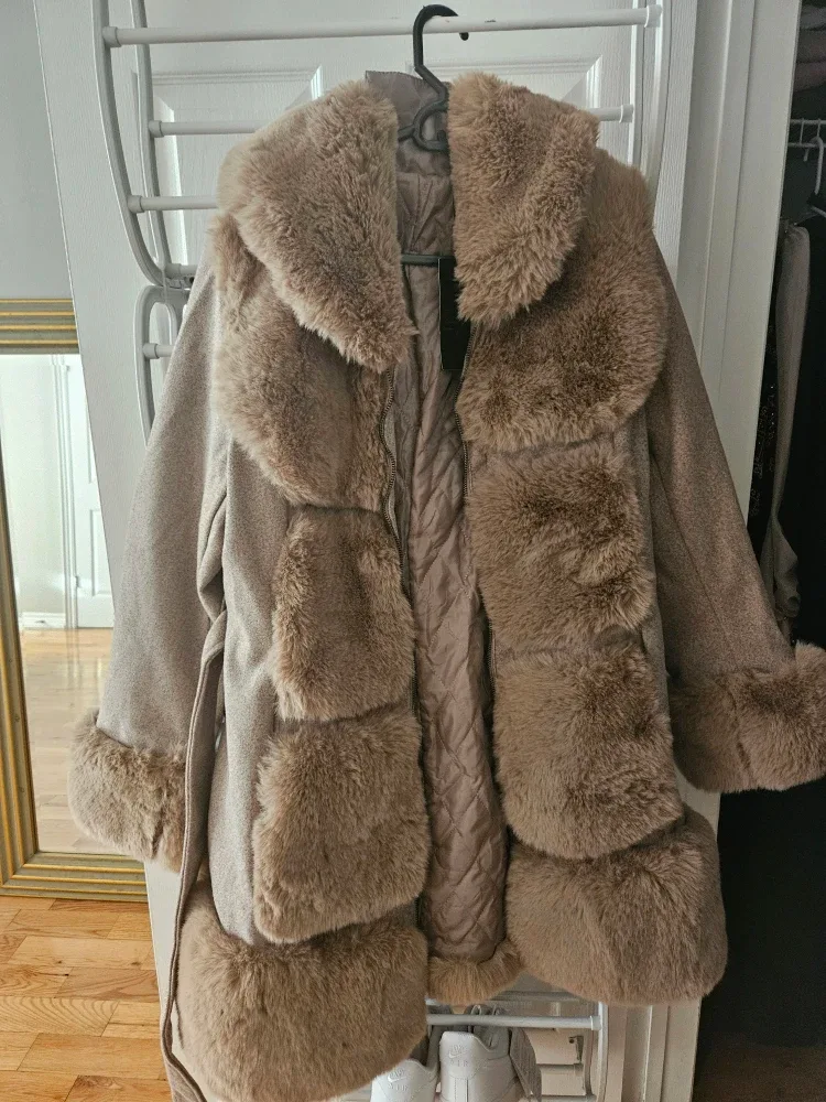 Brand New Goldshaw Faux Fur Trim Coat image indicator(2)