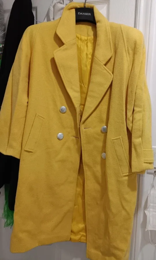 Danier Yellow Wool Blend Coat