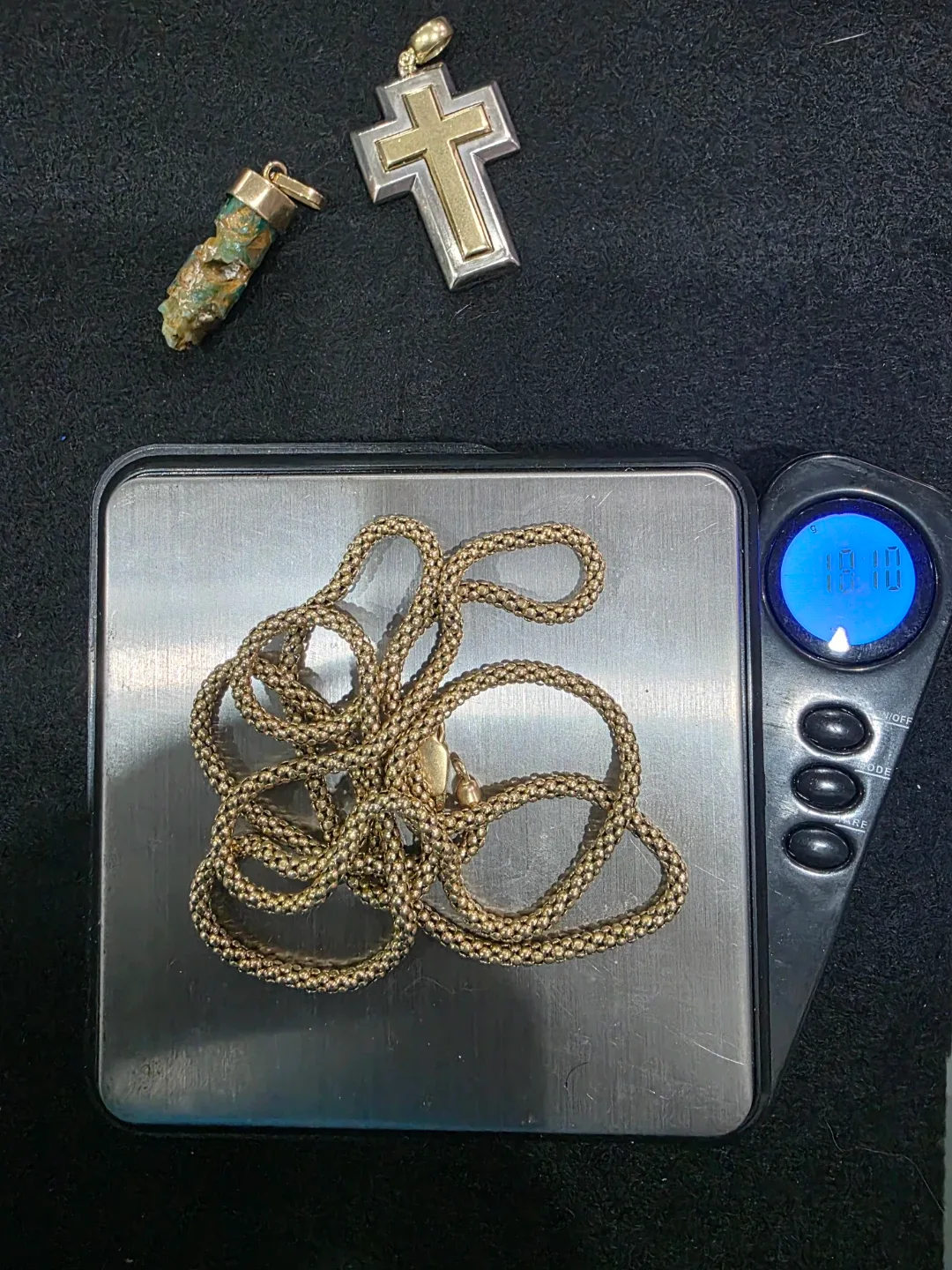 Gold and Silver Cross Pendant Necklace image indicator(6)