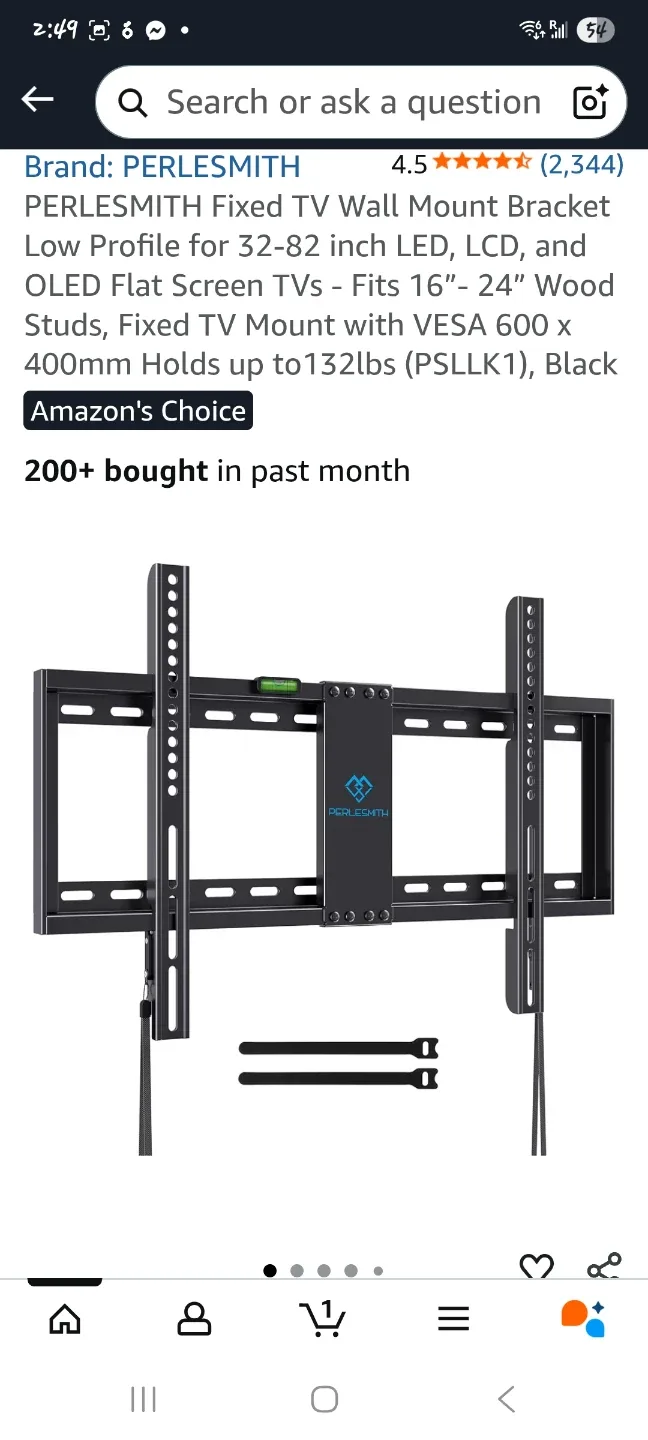 PERLESMITH TV Wall Mount Bracket for 32-82 inch TVs