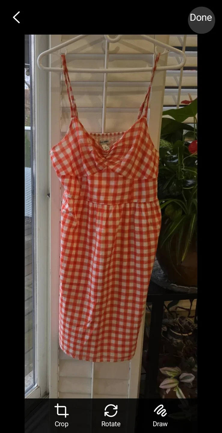 Old Navy Orange Gingham Dress