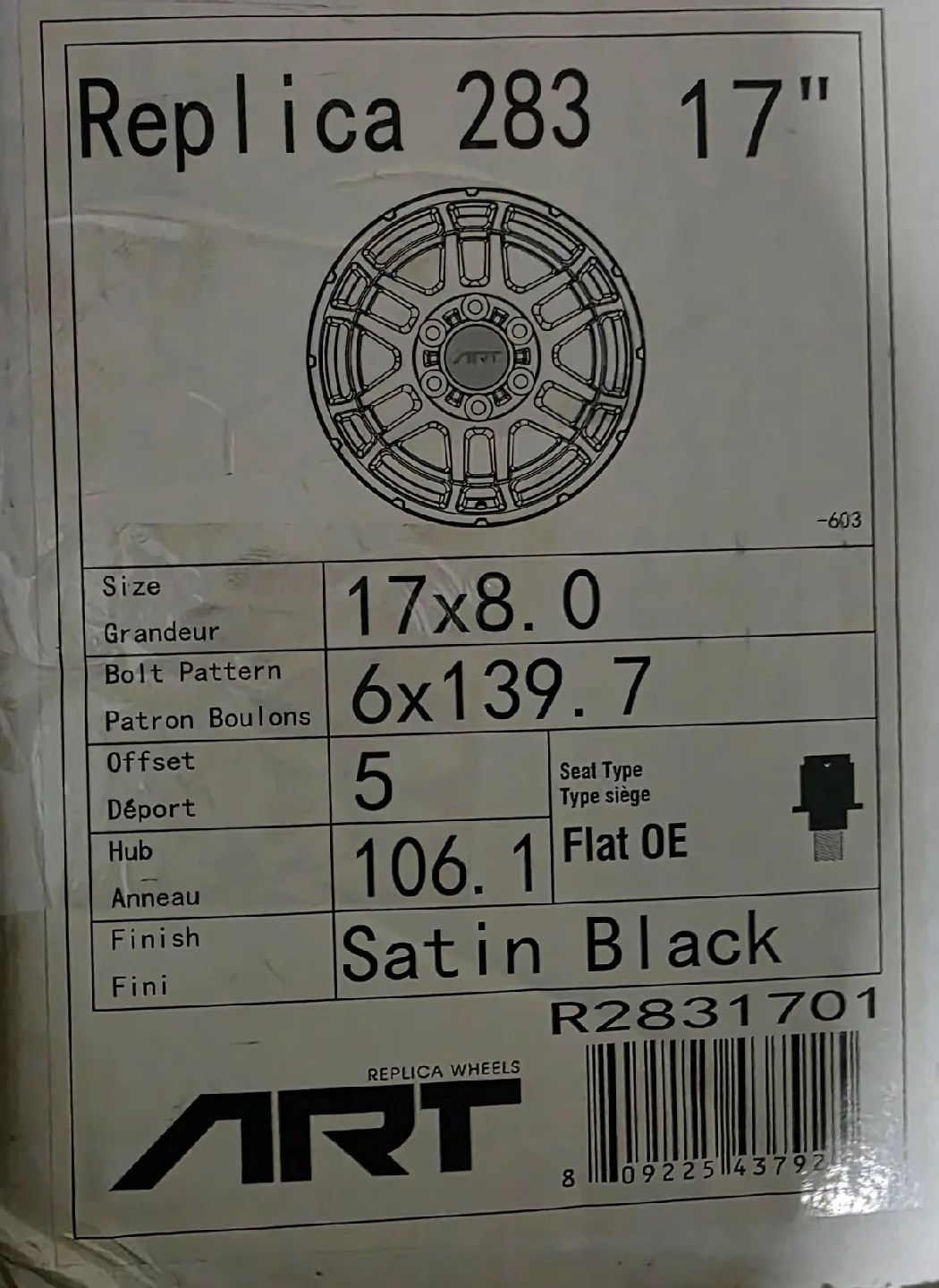 Toyota Tacoma 17" Rims image indicator(4)