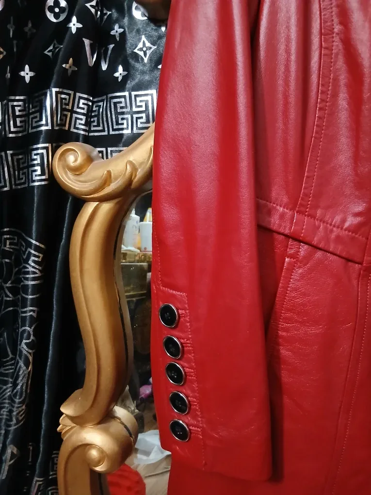 Danier Red Leather Jacket Size M/M image indicator(2)