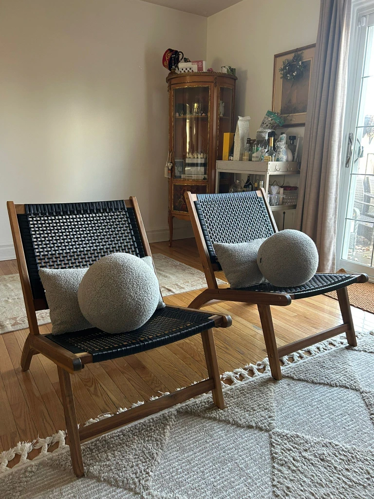 2 Woven Lounge Chair with Wood Frame