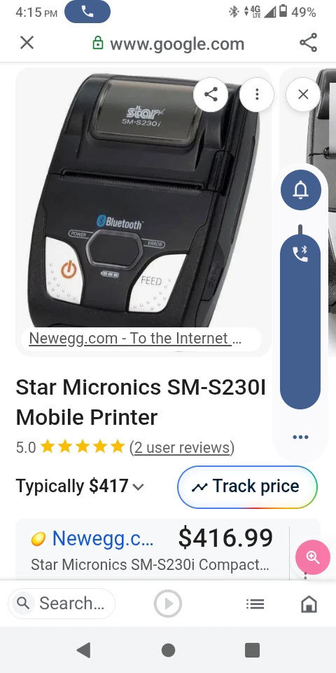 Star Micronics SM-S230i Mobile Printer - Bluetooth