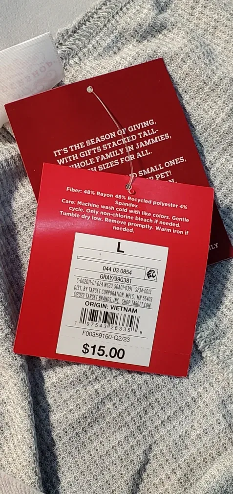 New Gray Waffle Knit Lounge Pants Large image indicator(8)