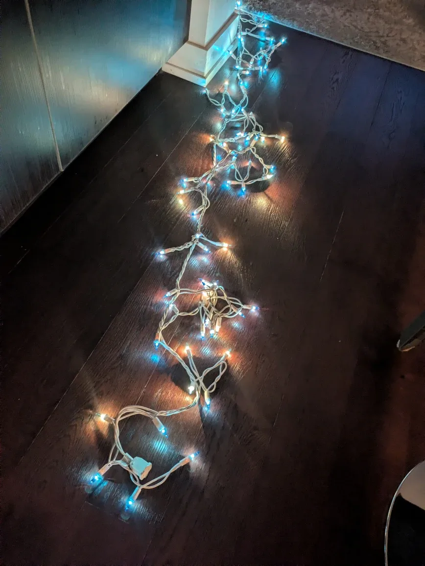 Outdoor Christmas String Lights - blue & white