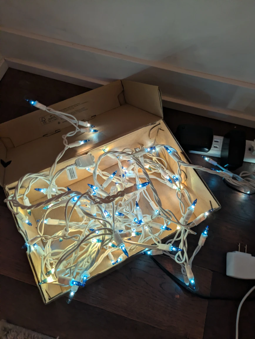 Outdoor Christmas String Lights - blue & white - photo 3