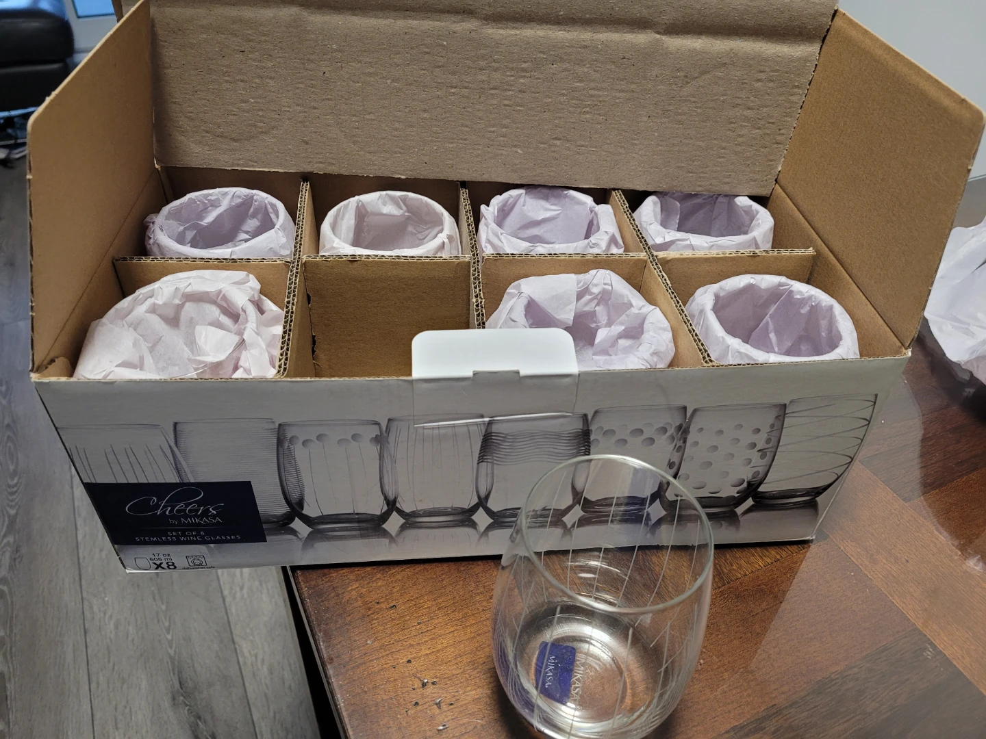 Mikasa Cheers Stemless Wine Glasses - Set of 8, New - photo 2