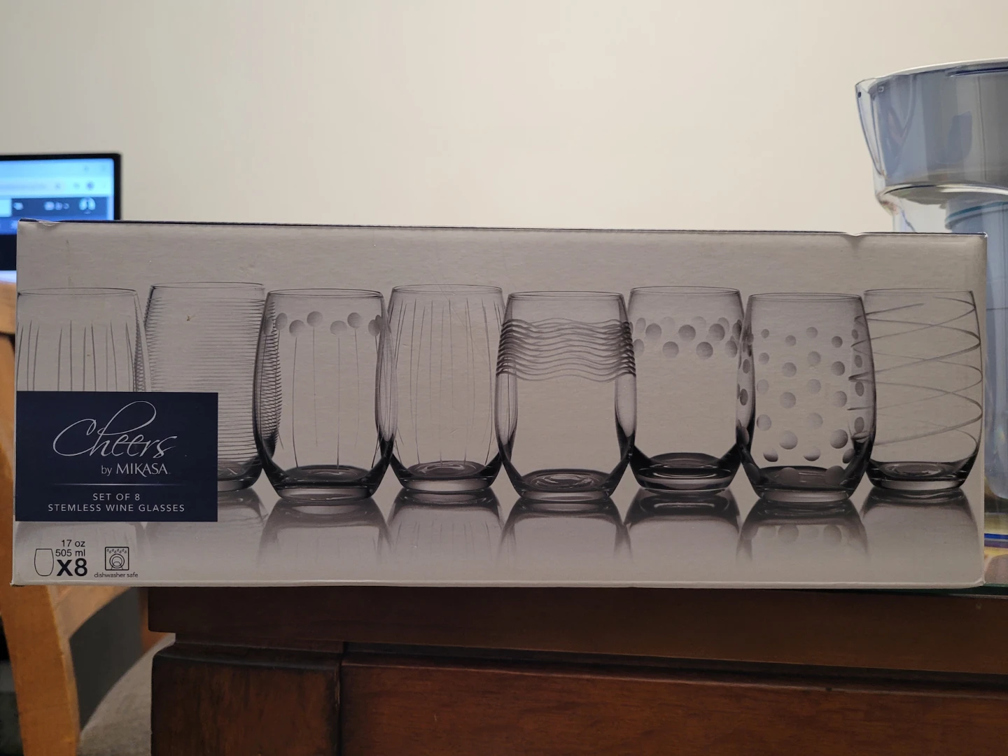 Mikasa Cheers Stemless Wine Glasses - Set of 8, New - photo 3